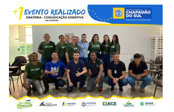 Imagem de compartilhamento para o artigo Chapadão do Sul realiza curso de Oratória – Comunicação Assertiva da MS Todo dia